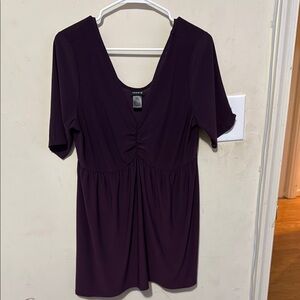 Torrid Purple Ruched Short Sleeve Blouse